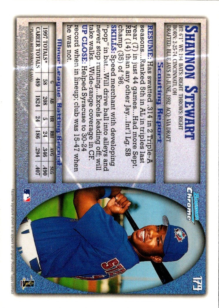 1998 Bowman Chrome Refractors Shannon Stewart