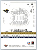 2001 Fleer Authority Torry Holt