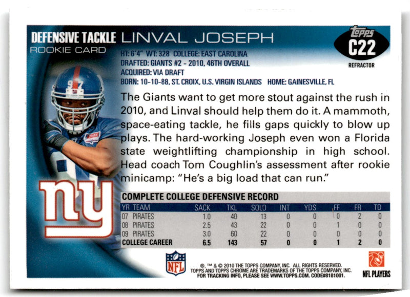 2010 Topps Chrome Linval Joseph
