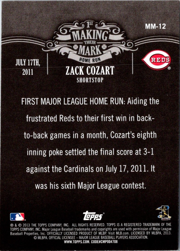 2013 Topps Making Their Mark Zack Cozart