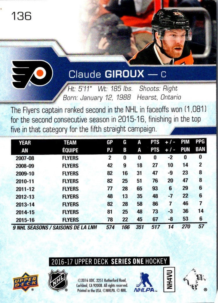 2016 Upper Deck Claude Giroux