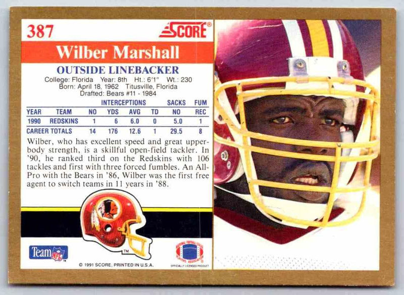 1991 Score Wilber Marshall