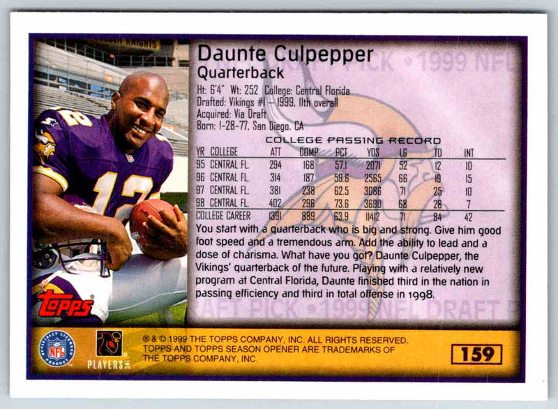 1999 Topps Daunte Culpepper