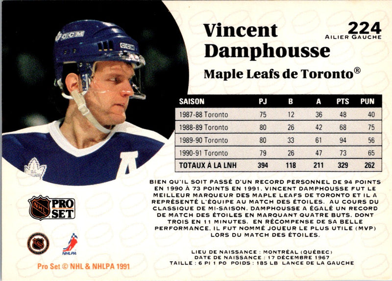 1991 Pro Set French Vincent Damphousse