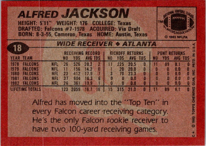 1983 Topps Alfred Jackson