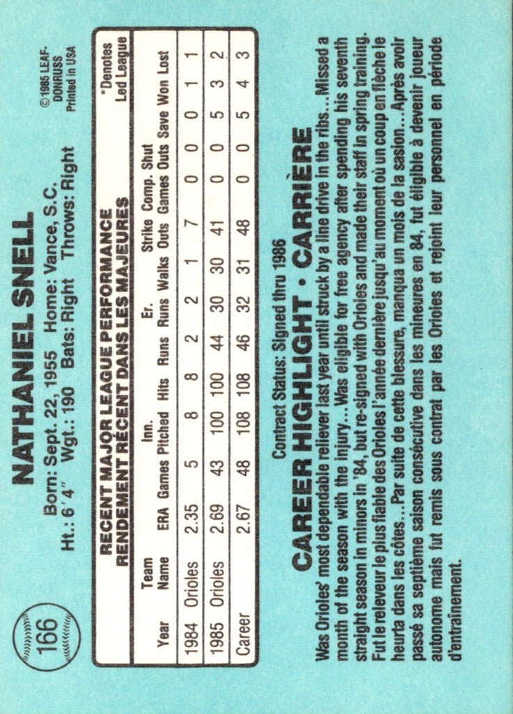 1986 Leaf Nate Snell