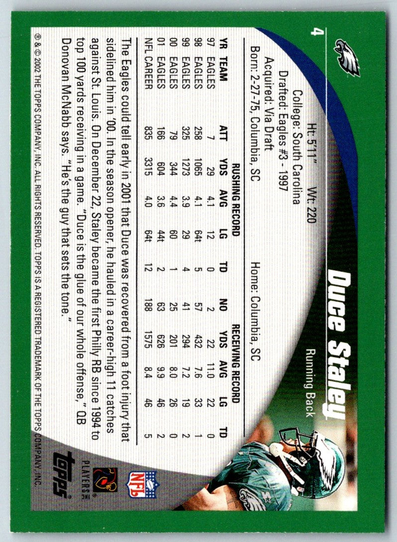 2002 Topps Duce Staley