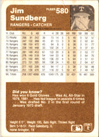 1983 Fleer Jim Sundberg #580