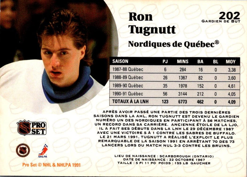 1991 Pro Set French Ron Tugnutt