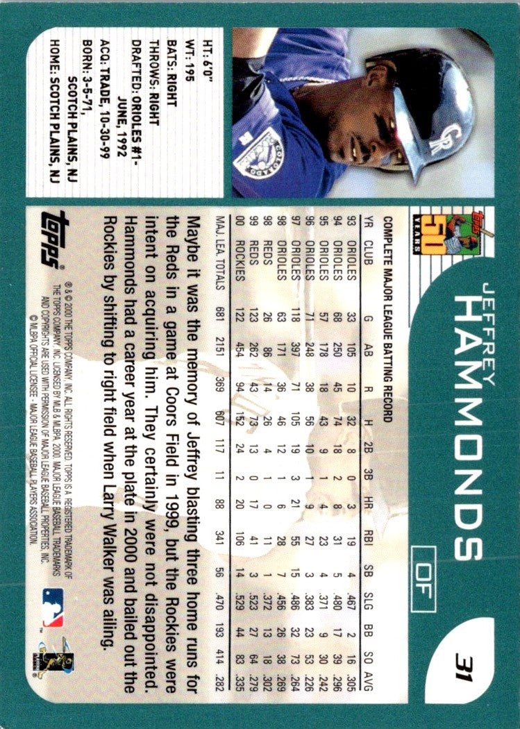 2001 Topps Jeffrey Hammonds