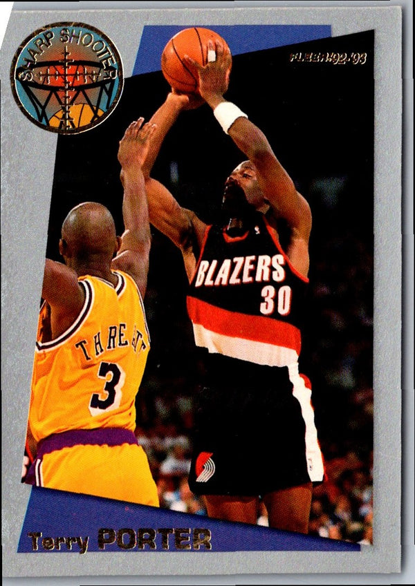 1992 Fleer Sharpshooters Terry Porter #6