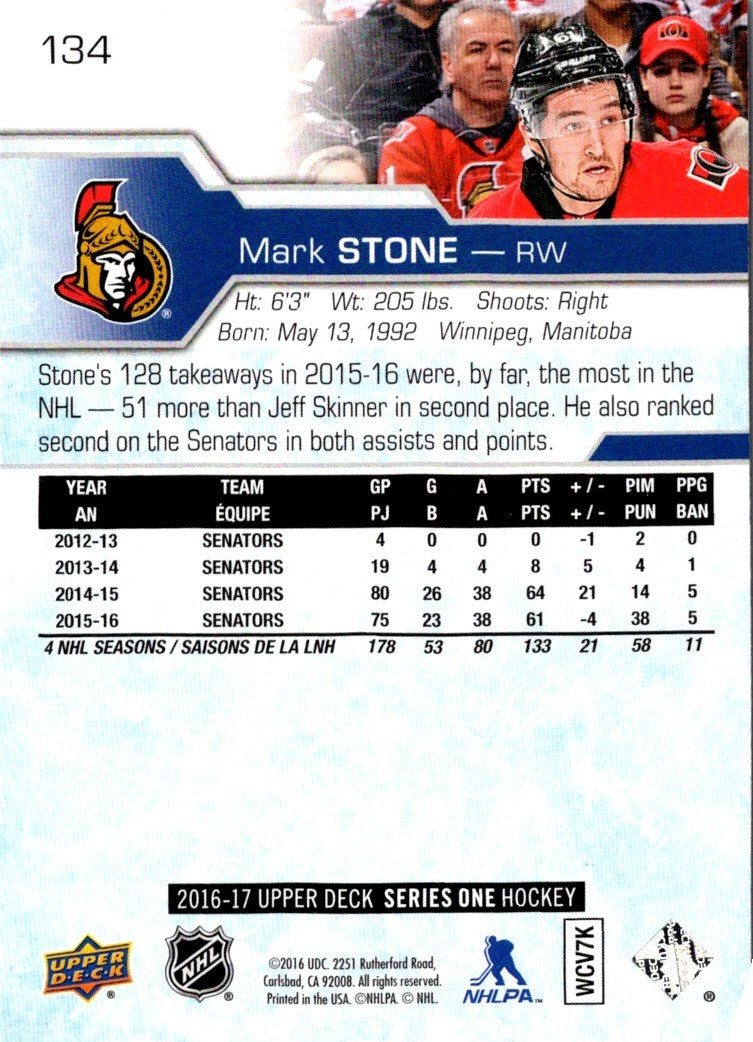 2016 Upper Deck Mark Stone