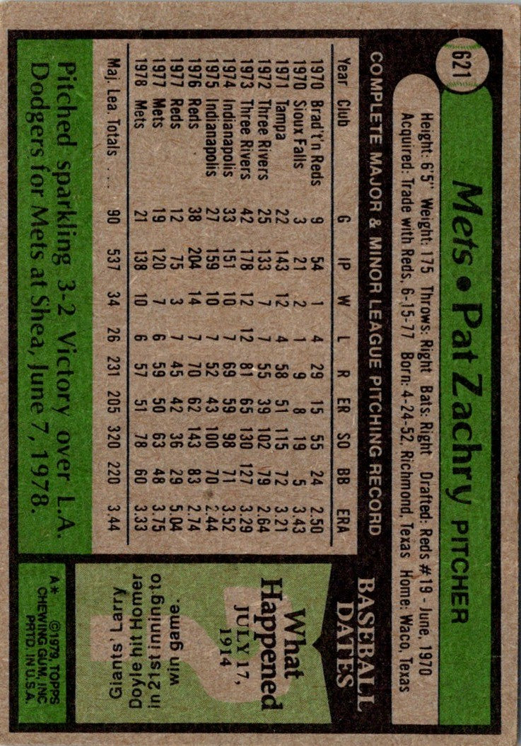 1979 Topps Pat Zachry