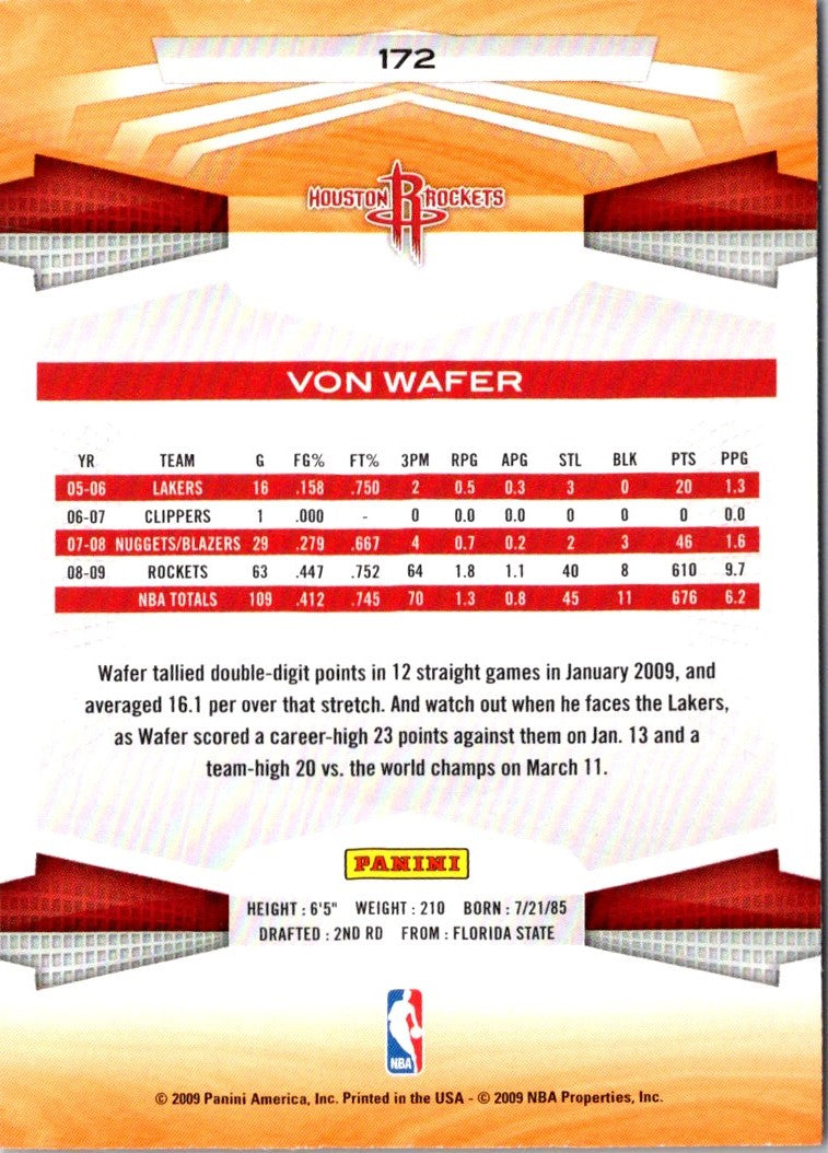 2009 Panini Von Wafer