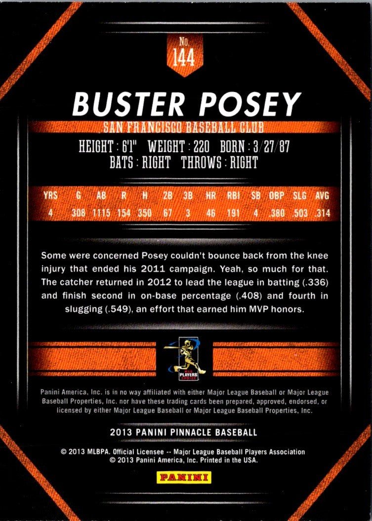 2013 Pinnacle Buster Posey