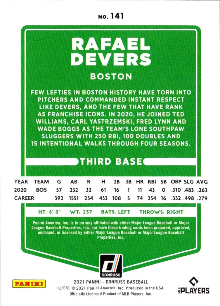 2021 Donruss Rafael Devers