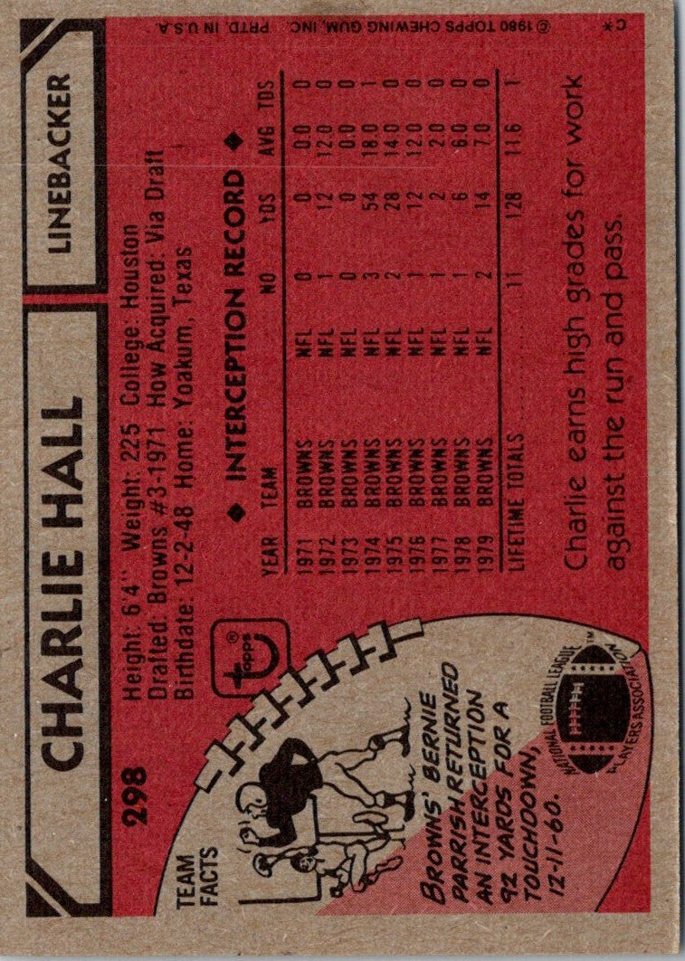 1980 Topps Charlie Hall