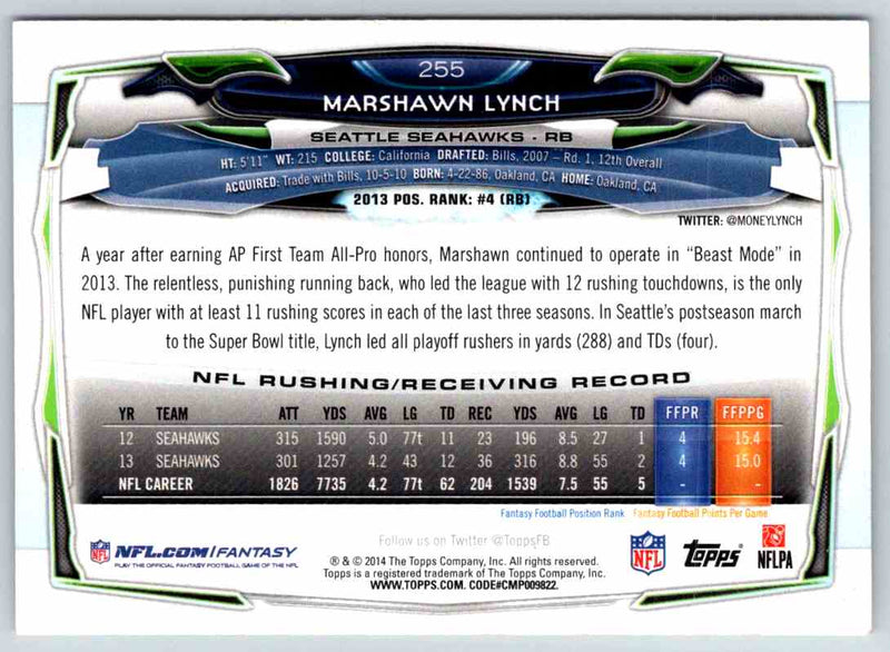 2014 Topps Marshawn Lynch