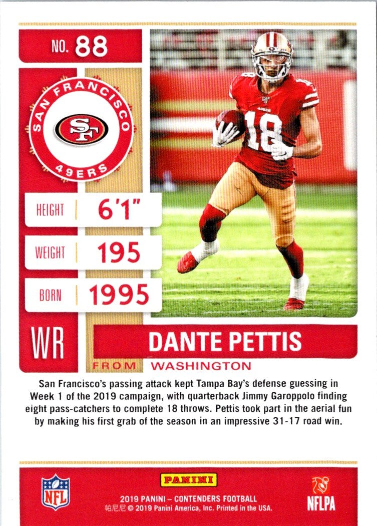 2019 Panini Dante Pettis