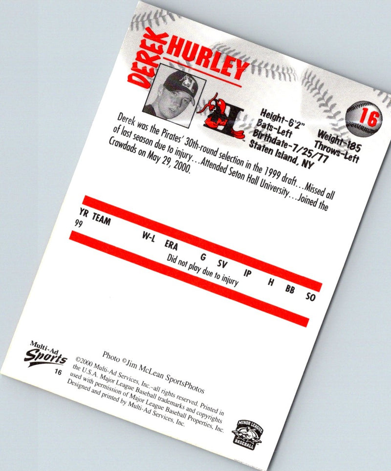 2000 Multi-Ad Hickory Crawdads Update Derek Hurley