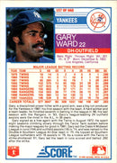 1988 Score Gary Ward