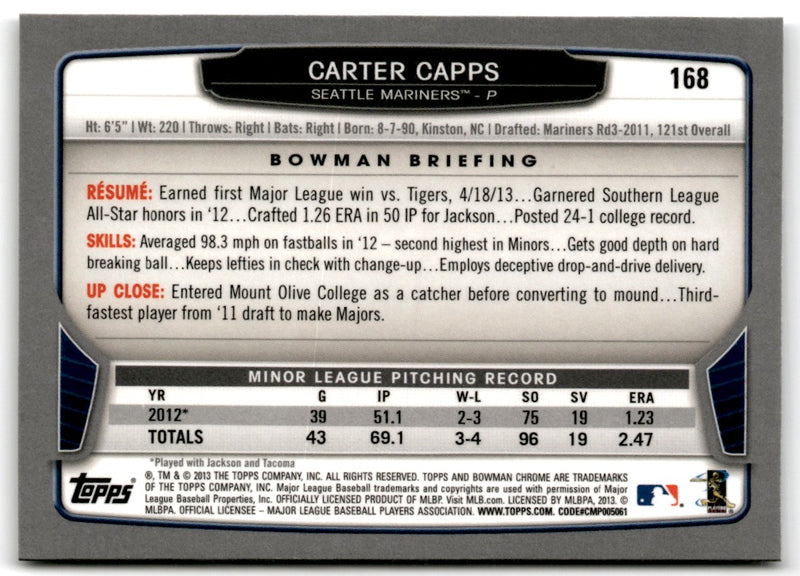 2013 Bowman Chrome Carter Capps