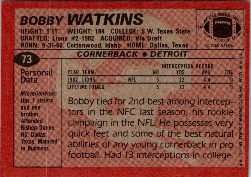 1983 Topps Bobby Watkins