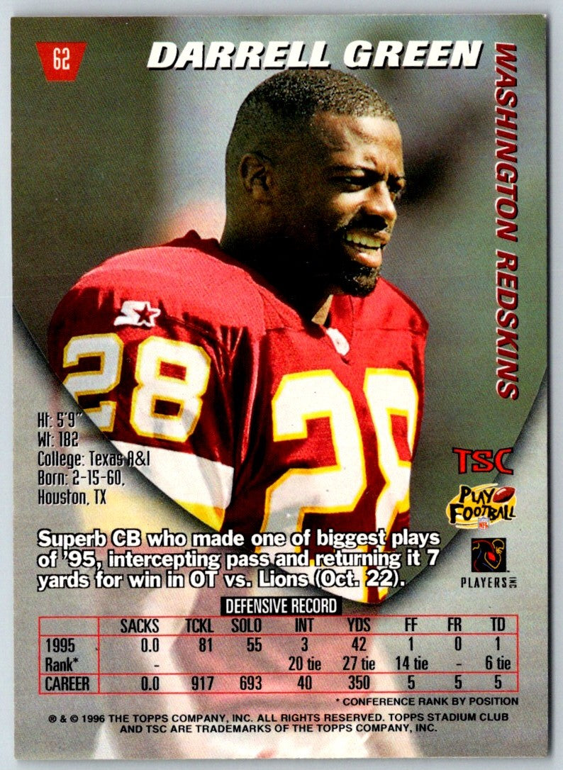 1996 Stadium Club Darrell Green