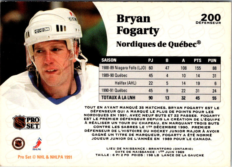 1991 Pro Set French Bryan Fogarty