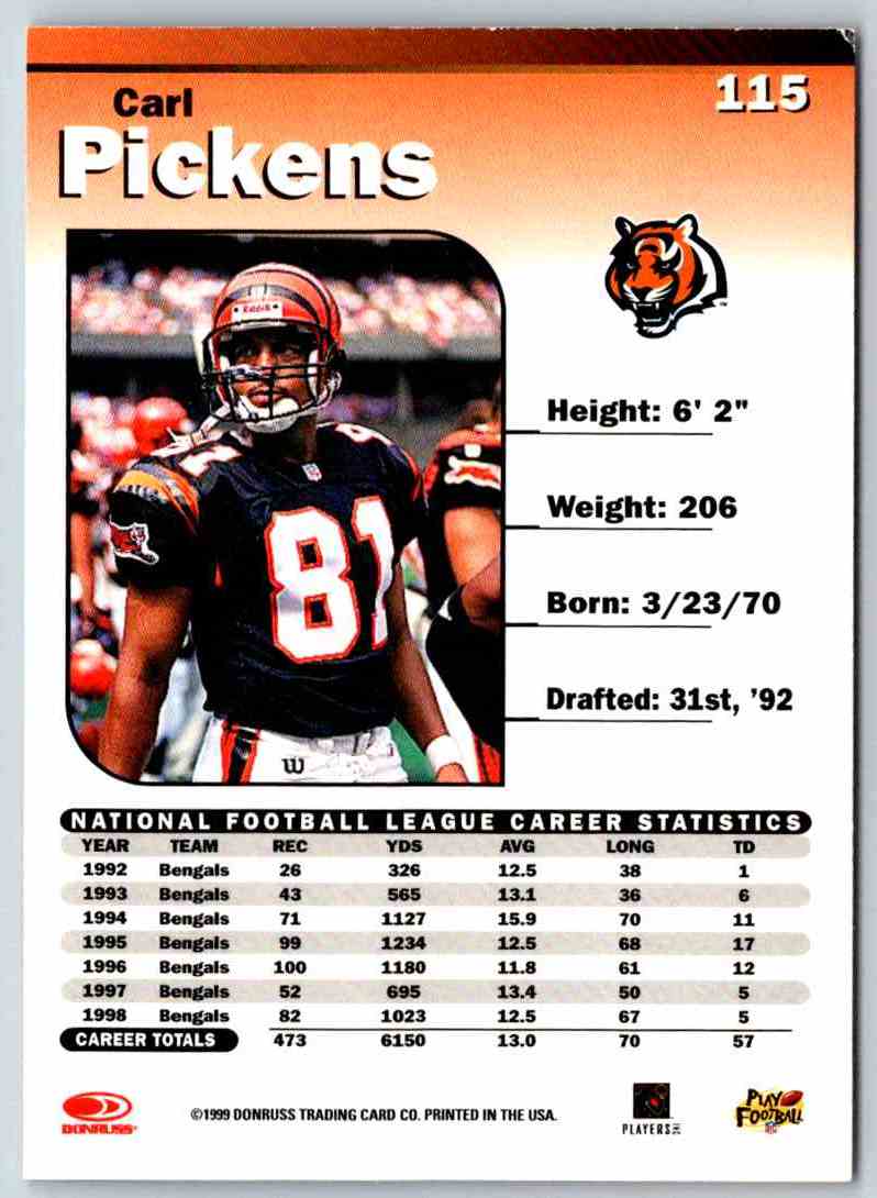 1999 Donruss Elite Carl Pickens