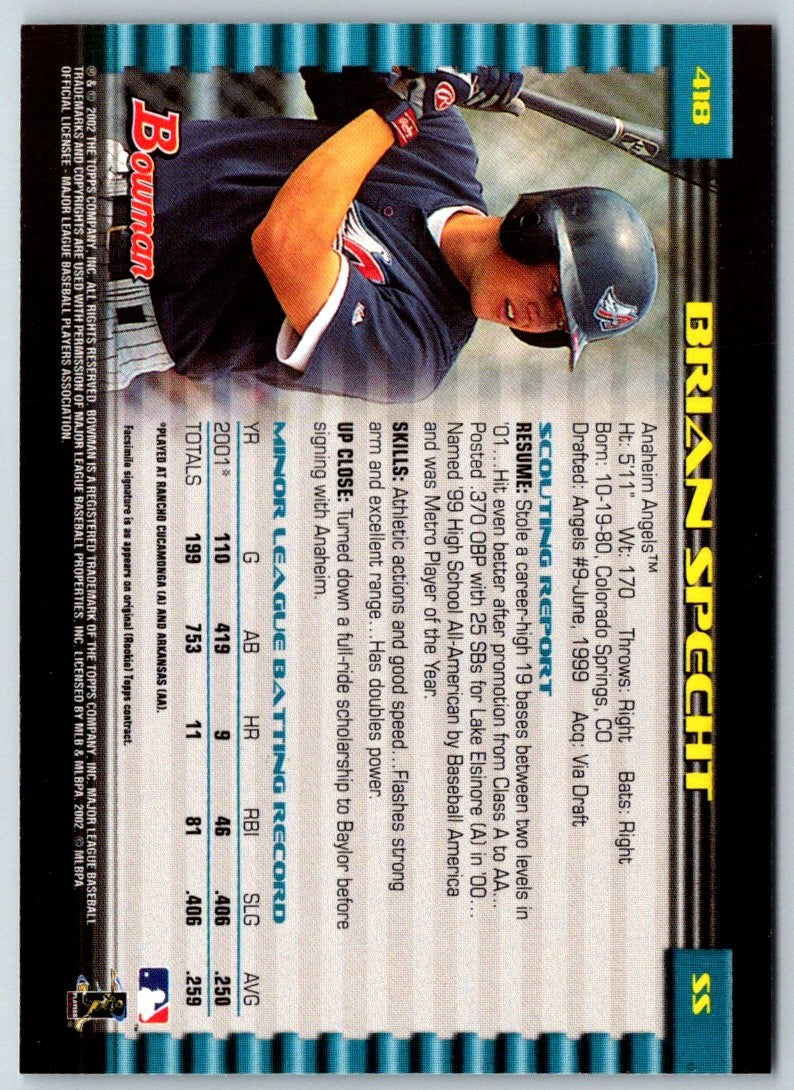 2002 Bowman Brian Specht