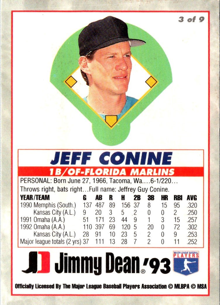1993 Jimmy Dean Rookies Jeff Conine