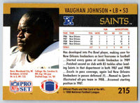 1990 Pro Set Vaughan Johnson #215