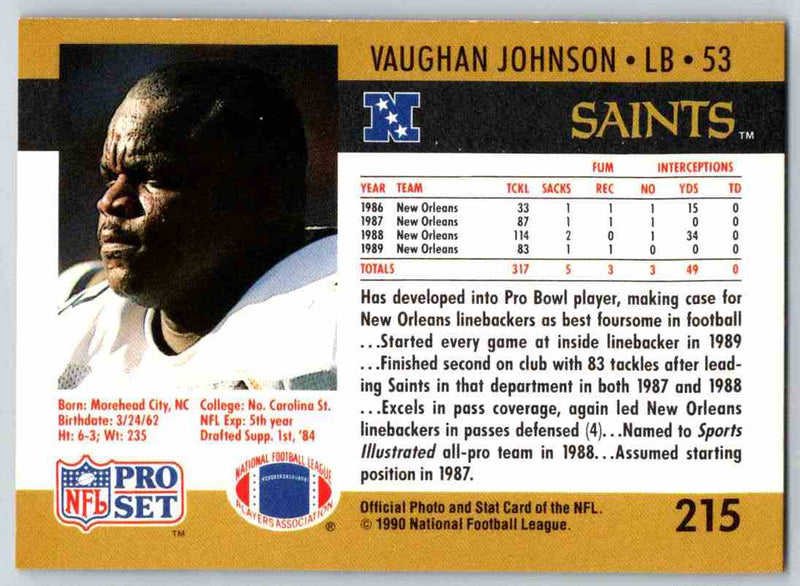1990 Pro Set Vaughan Johnson