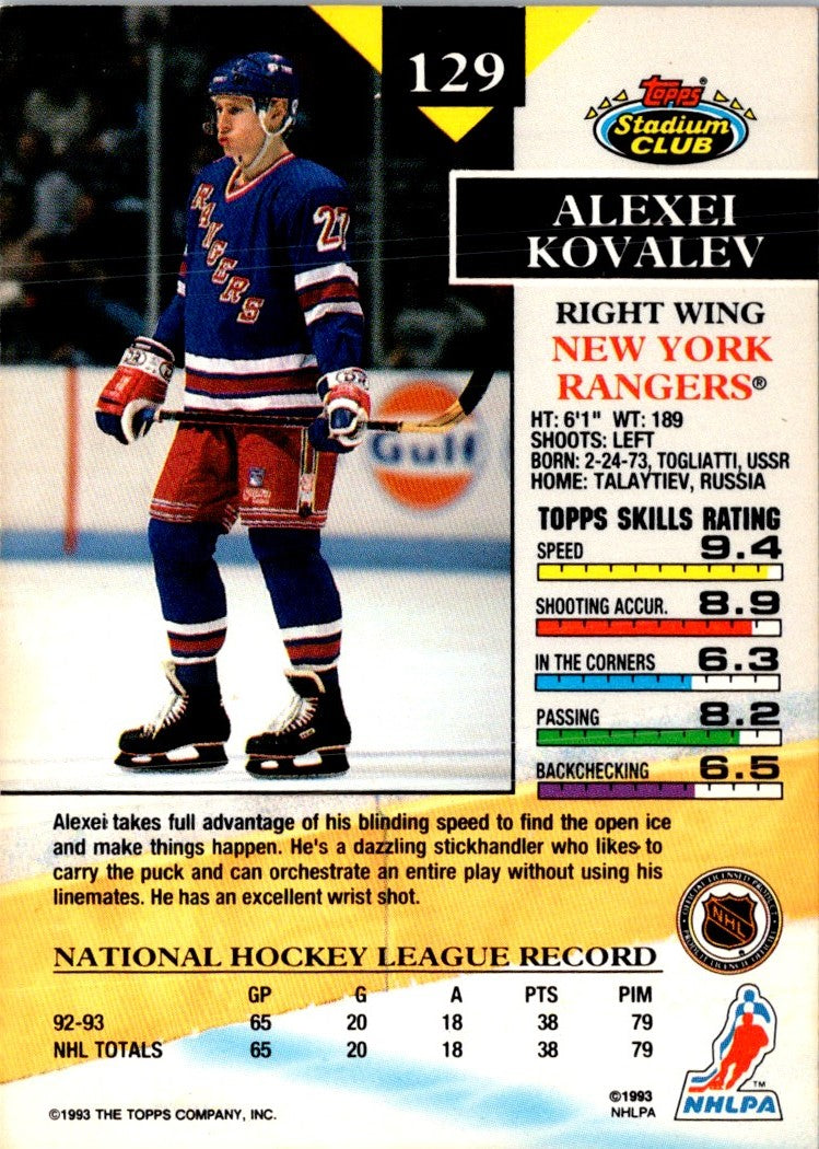 1993 Stadium Club Alexei Kovalev