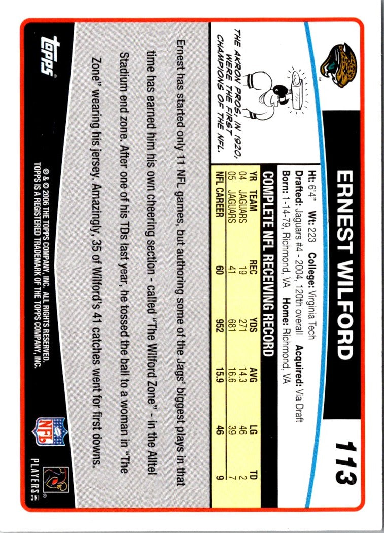 2006 Topps Ernest Wilford