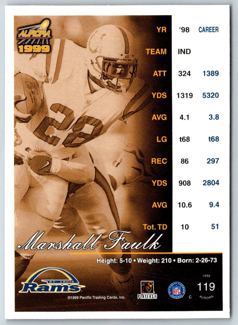 1999 Pacific Aurora Marshall Faulk