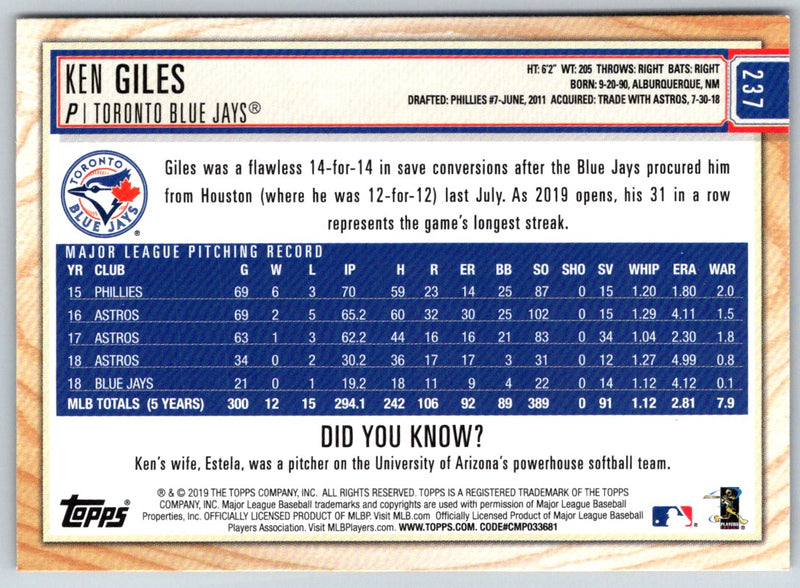 2019 Topps Big League Ken Giles