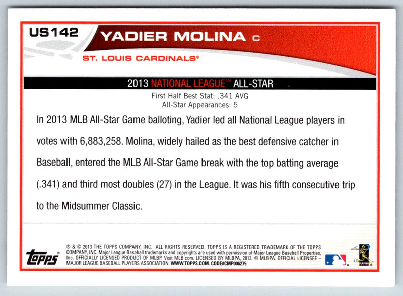 2013 Topps Update Emerald Yadier Molina