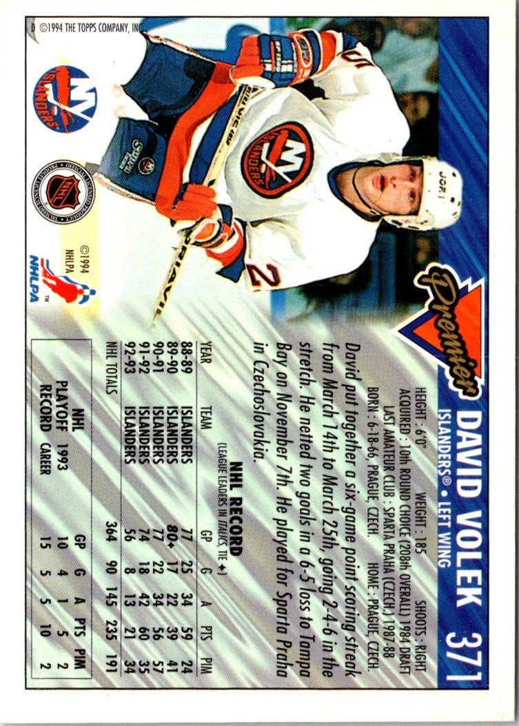 1993 Topps Premier David Volek