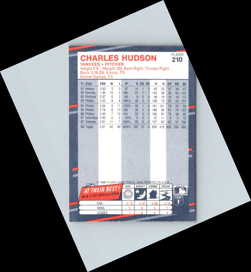 1988 Fleer Charles Hudson