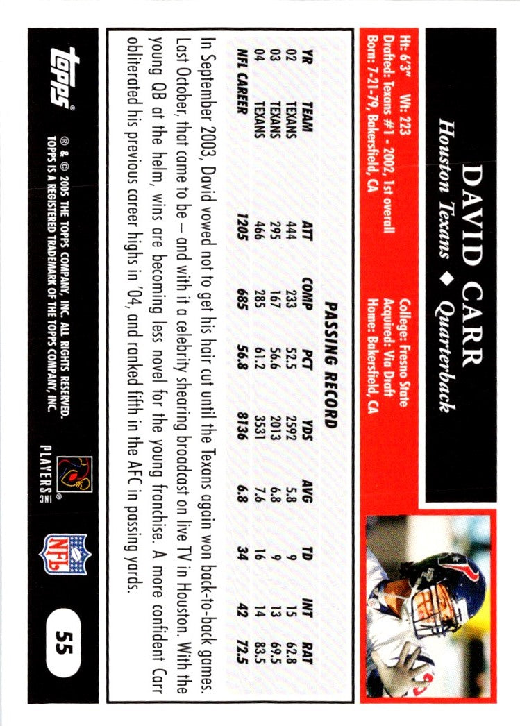 2005 Topps David Carr