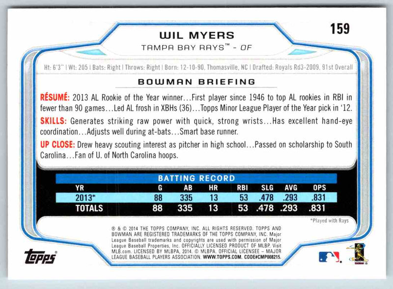 2014 Bowman Wil Myers