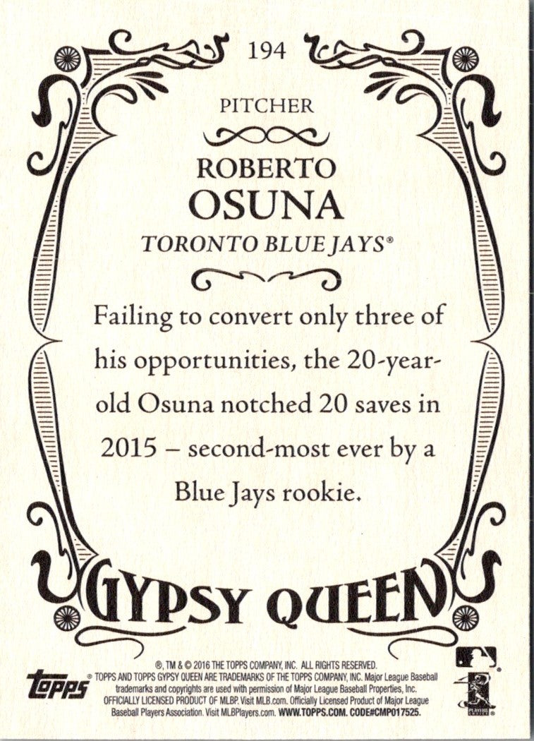 2016 Topps Gypsy Queen Roberto Osuna