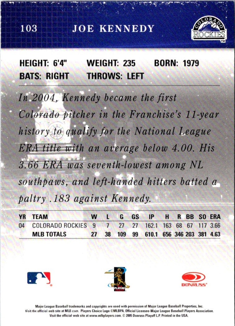 2005 Donruss Studio Joe Kennedy