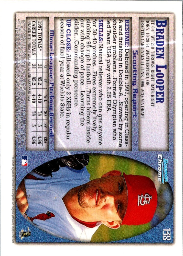 1998 Bowman Chrome Braden Looper