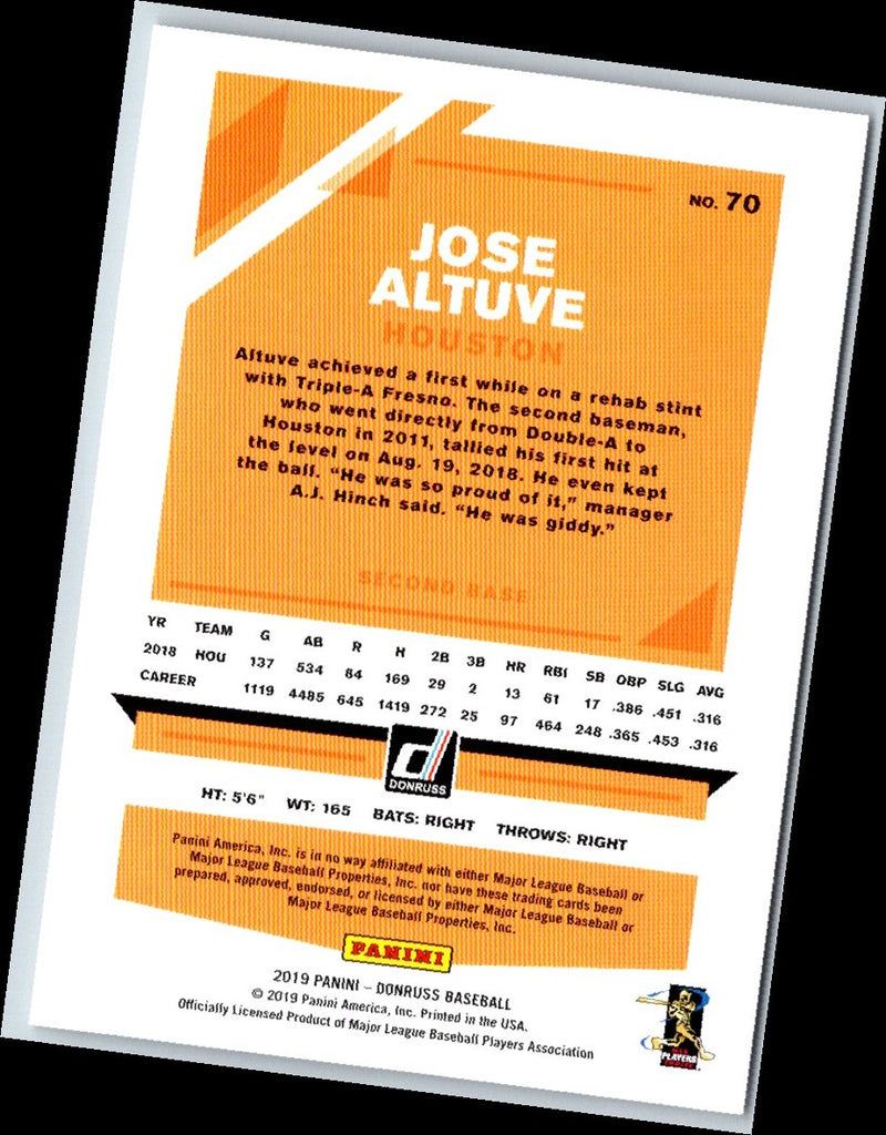 2019 Donruss Holo Orange Jose Altuve