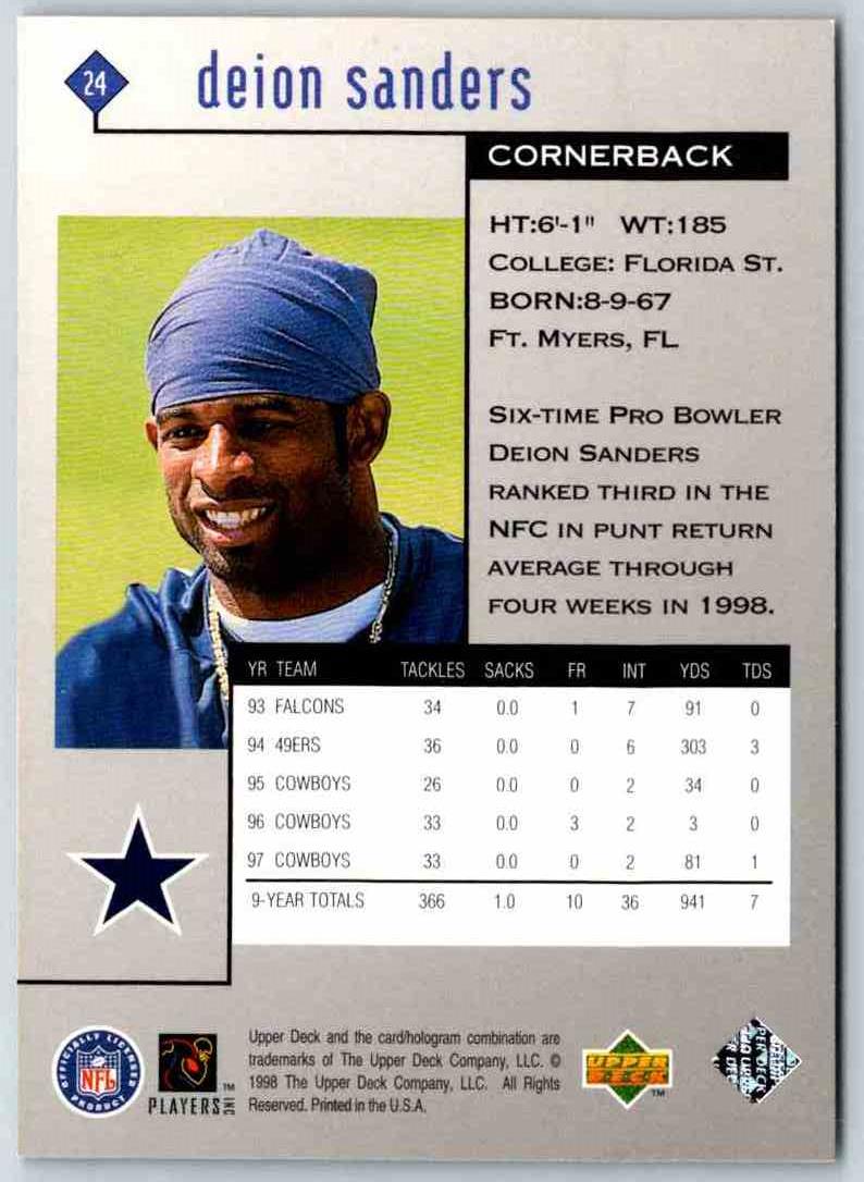 1998 Upper Deck Deion Sanders