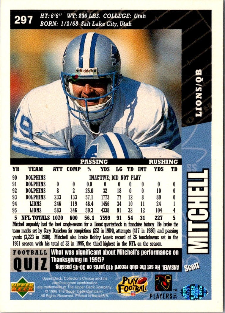 1996 Collector's Choice Scott Mitchell