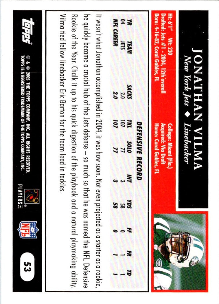 2005 Topps Jonathan Vilma